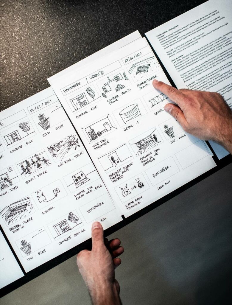 storyboard pour la création d'un motion-design